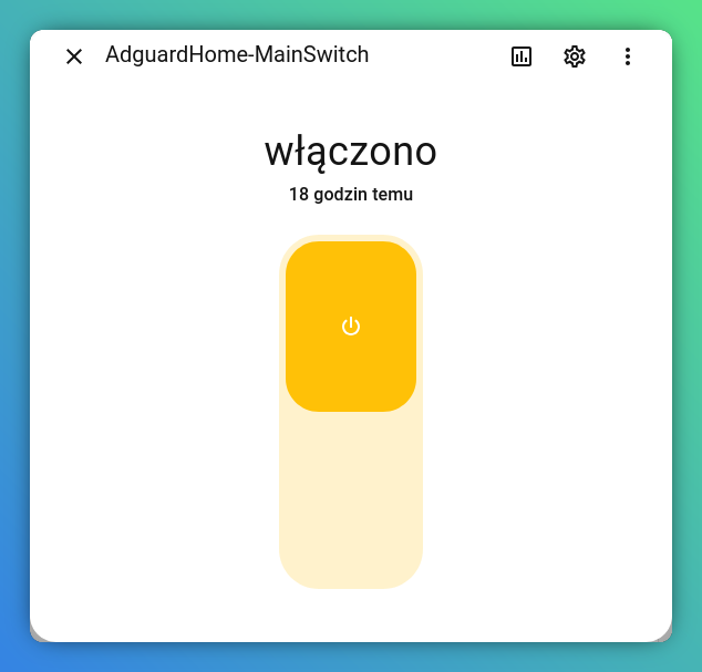 Przełącznik AdGuard Home w Home Assistant